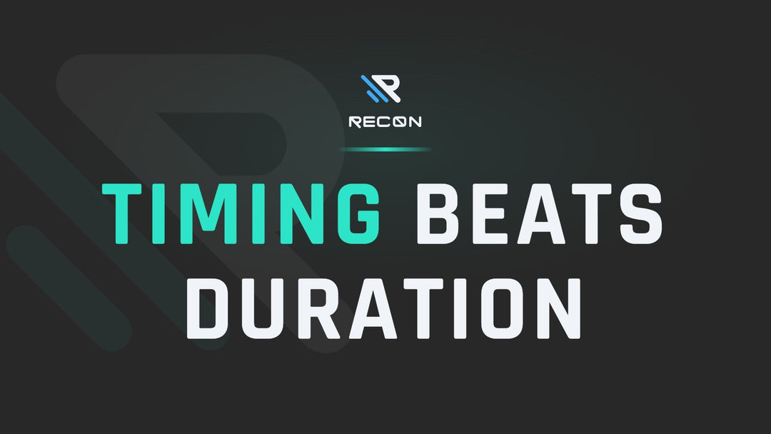 RECON article title card: Compression Boots, Session Timing Beats Duration