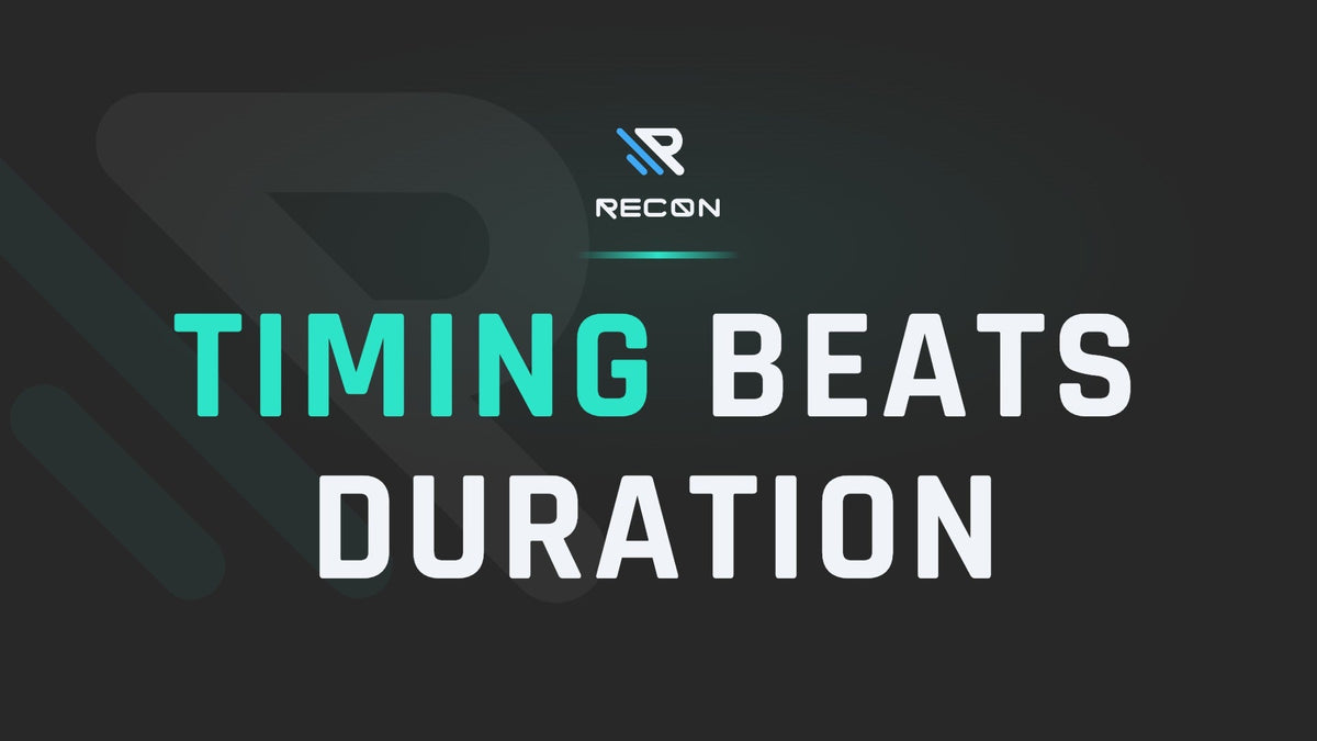 RECON article title card: Compression Boots, Session Timing Beats Duration