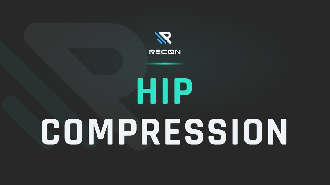 RECON title card reading Hip Compression, for the hip compression guide