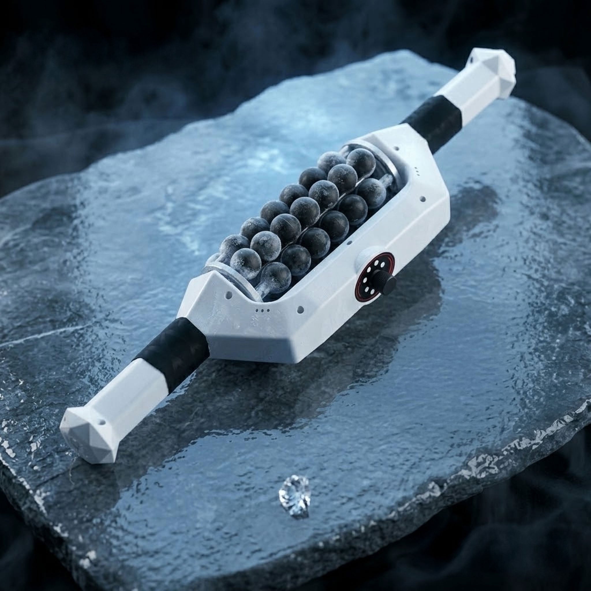RECON Cryo Roller — cryo-therapy plus percussive massage roller with detachable freezable core for commercial recovery zones