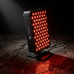 Red LED light on a dark surface with 'Recon' branding