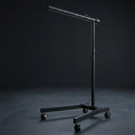 Black adjustable stand on a dark background
